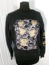 Pull Sweat coton noir assez épais Baby Milo M 38/40 Made in Japan