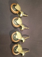 Lot 4 Antique Gold Castors Serving Trolley Servant Furniture Vintage Design