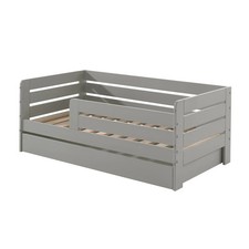 SCOPE - Lit Junior 70x140cm Gris Barrières Horizontales + Tiroir