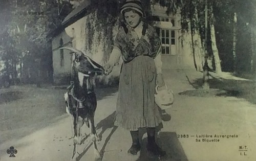 Cpa laitière auvergnate - la,
