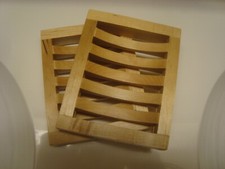 Soap Holders x 2 Soap Dish Solid Birch Natural Wooden Soap Tray Shower Bathroom 