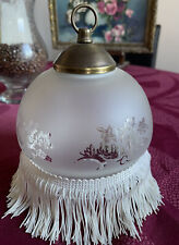 GLOBE EN VERRE GRAVE FRANGE POUR LAMPE de BUREAU LUMINAIRE