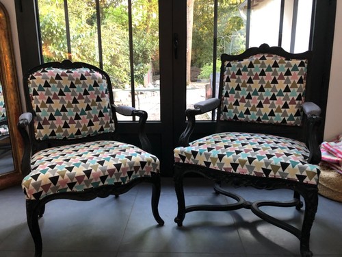Paire fauteuils louis très - paire, xv