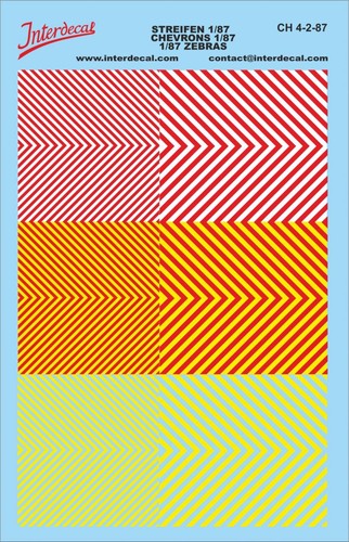 Chevrons décalcomanies - chevrons, 1/87
