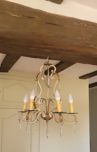 Lustre fer forgé pampilles - lustre,
