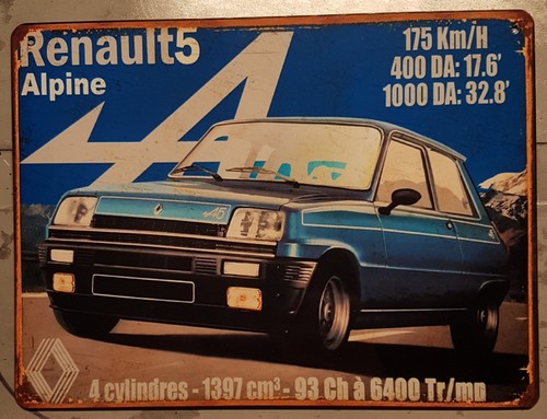Plaque métal vintage - vintage, renault