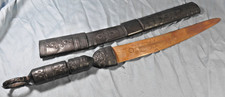 ANCIEN  SABRE artisanat  AFRICAIN, objet de déco,  cuivre, bois et cuir  noir