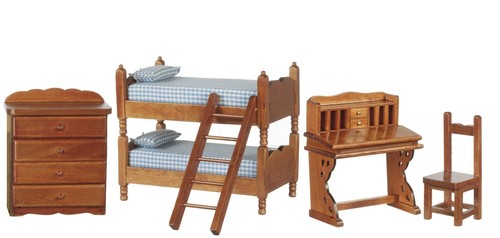 Poupées maison noyer chambre - poupées,