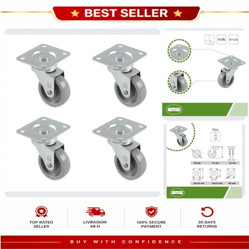 Roulettes meubles lot amig - roulettes, 4