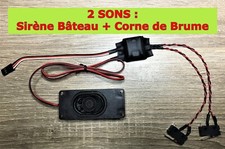 BRUITEUR 2 SONS SIRENE + CORNE DE BRUME POUR BATEAU RC  Module Sonore maquette