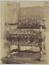 France, Château de Fontainebleau, Louis XIII Armchair Vintage Albumen Print T