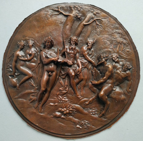 Ancien bas relief joute - ancien,
