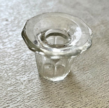 Encrier Ancien en Verre marqué "Paris" pour bureau écolier, periode 1960 environ