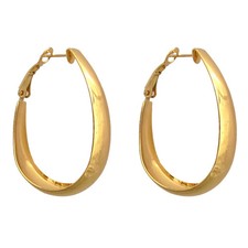 Boucles d'oreilles Saturne - Créoles dorées, silhouette élancée
