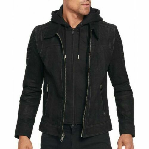 Veste capuche homme cuir - à, en