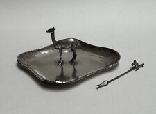 Trinket Tray, Llama Figurine 1 7/8", Sterling Silver, Peru, + One Canape Pick