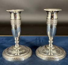 Bougeoirs bronze argenté