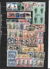 CONGO BELGE : 63 TIMBRES AVEC MULTIPLES