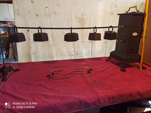Ancien tournebroche mécanique - tournebroche,