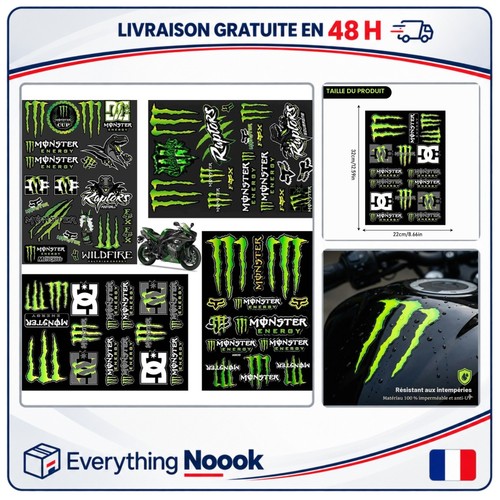 Autocollants moto monster - autocollants,