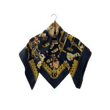 Hermes Carre 90 Copeaux scarf silk black y1_1002