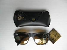 Vintage B&L Ray Ban France Black Frame Cats Sunglasses Ski Bausch & Lomb