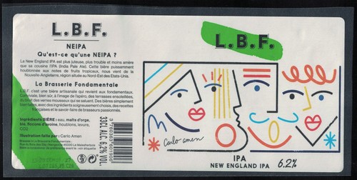 France beer label - l.b.f., la