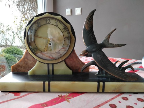 Horloge cheminée marbre - horloge, de