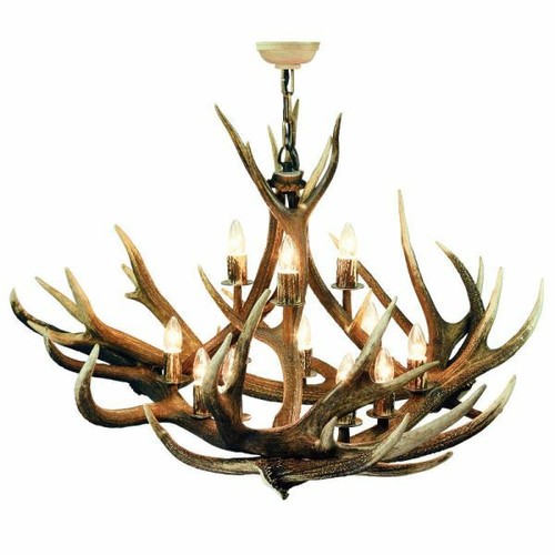 Lustre avec vrai bois - de, cerf