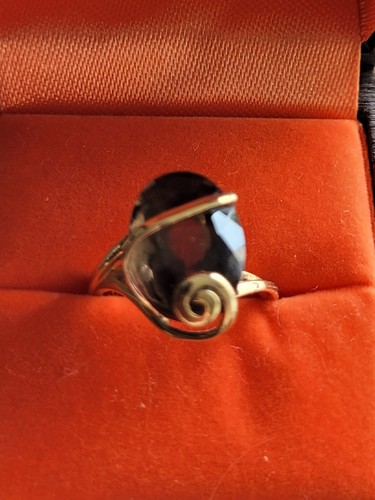 Bague quartz fumé jaune - quartz, or