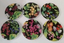 PHILLIPE DESHOULIERES : 6 CANAPÉ APPETIZER 6” PLATES “Fruits” Limoges FRANCE