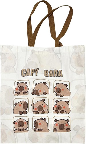 Sac toile capybara 40x35cm - toile,