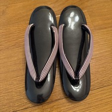Geta Sandals Traditional Japanese Footwear 9.4in Kimono Accessory Used