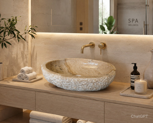 Lavabo poser onice beige - poser, en