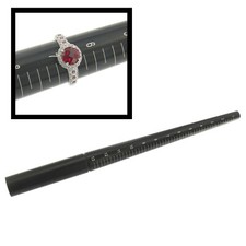 Aluminum Grooved Ring Stick Ring Sizer Mandrel Measures Jewelry 1-15 US Sizes