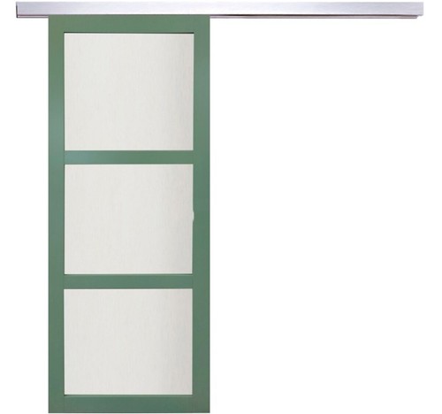 Porte coulissante vert vitrée - coulissante,