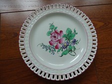 LUNEVILLE 1 OLD CAKE PLATE ON OPENWORK FOOT REVERBER 1920