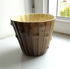 Ancien Cache Pot Façon Bambou