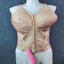 VTG Long Line Bullet Bra Corset Bustier Cincher Shaper 42DD Pin Up Lingerie 
