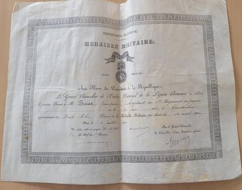 Brevet médaille militaire - médaille,