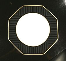 Beautiful Art Deco Villeroy Boch Heinrich Black Pearl Rimmed Soup Bowl