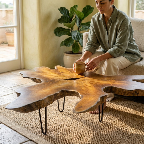 Table basse teck - bois, de
