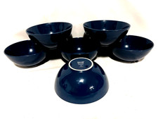 Ikea Sweden Set Of 6 Glossy Dark Blue Soup/Chili/Cereal Bowls 6 1/2"