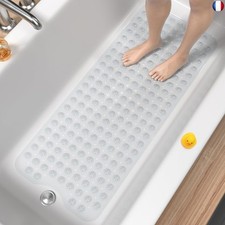 HITSLAM Tapis de Baignoire Antidérapant, 101 x 40cm Très Long Tapis de Douche A