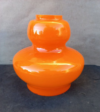 VERRE DE LAMPE OPALINE  ORANGE