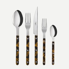 Sabre Paris Bistrot Shiny Tortoise Flatware Set, Stainless Steel 5 Piece...