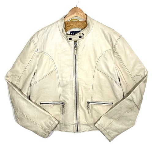 Blouson cuir crème - blouson,