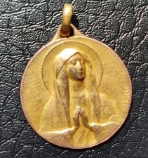 Antique Virgin Mary Religious Medal Signed MURAT 30 May 1918