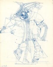 DESSIN COULEUR ORIGINAL AU CRAYON - MARCEL DELMOTTE (1901-1984) - CIRCA 1960