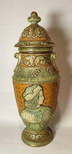 Grand Vase Pot Couvert Deruta Italy Céramique faïence Porcelaine 44 cm Vintage 